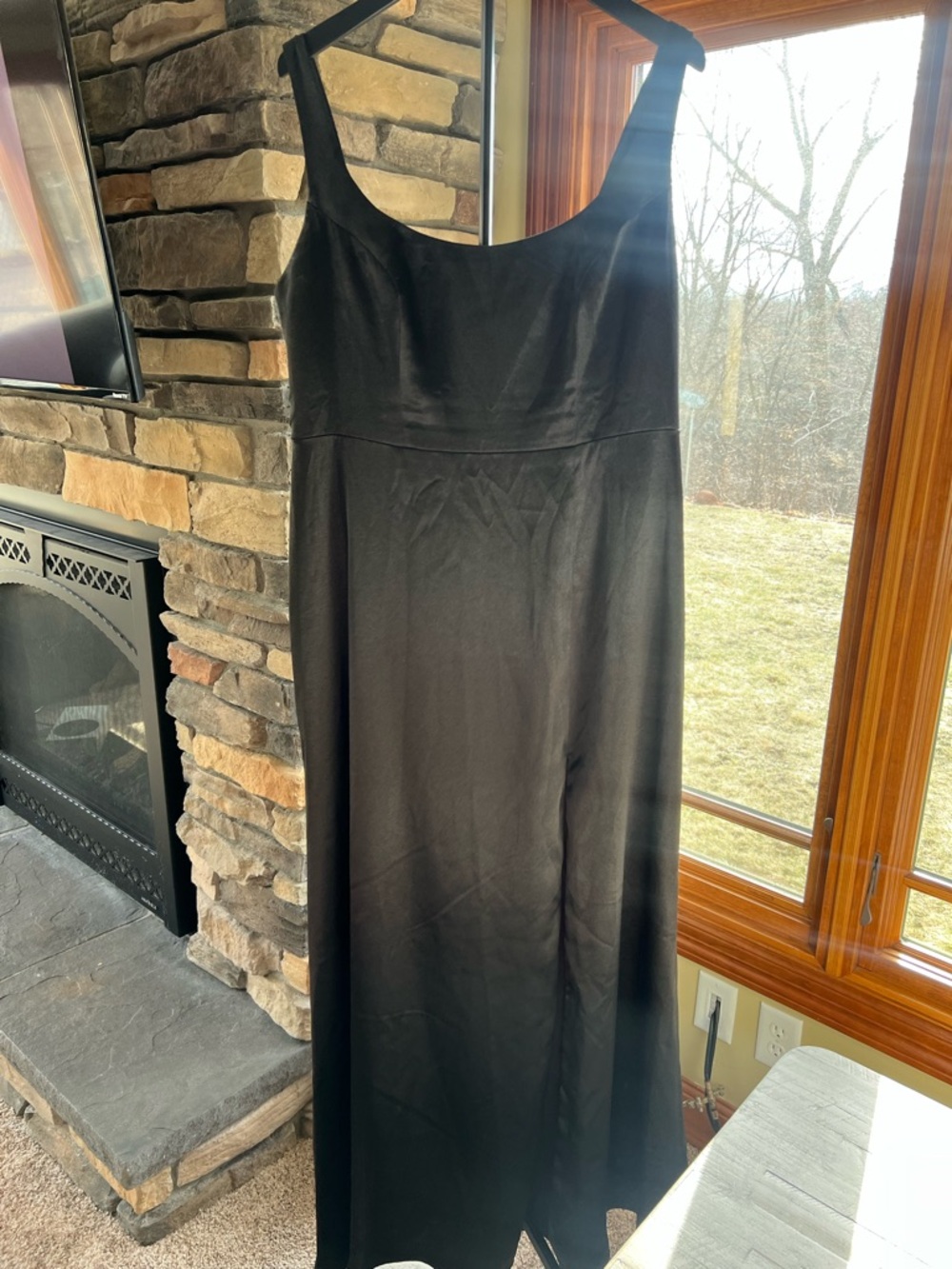 Azazie Black Scoop-Neck Maxi Dress